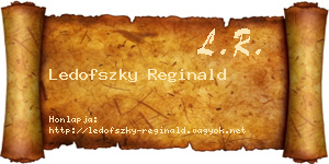 Ledofszky Reginald névjegykártya